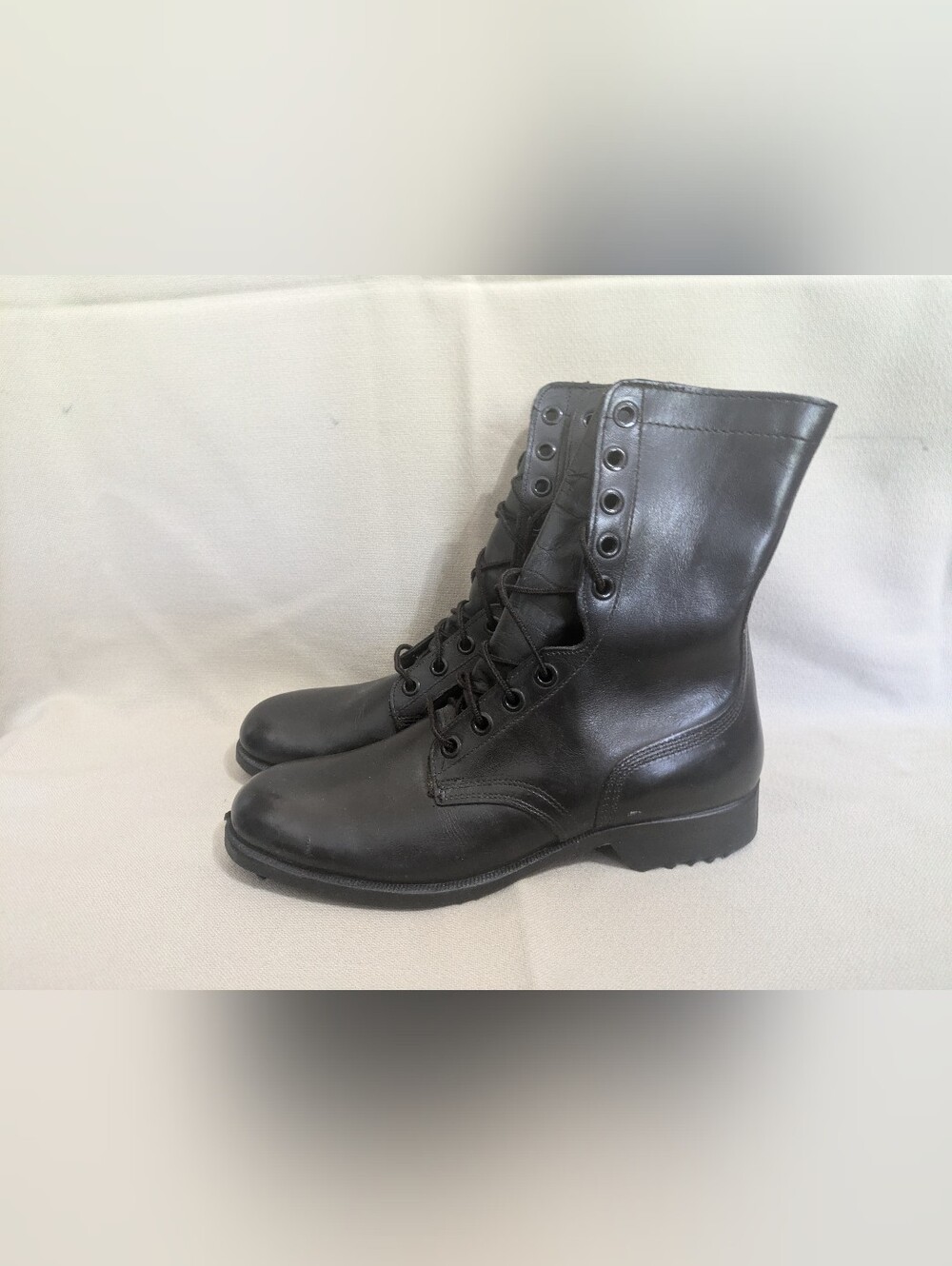 Men's sz 10.5R Ro-Search Wellco Boots Jump Black Leather Military Combat